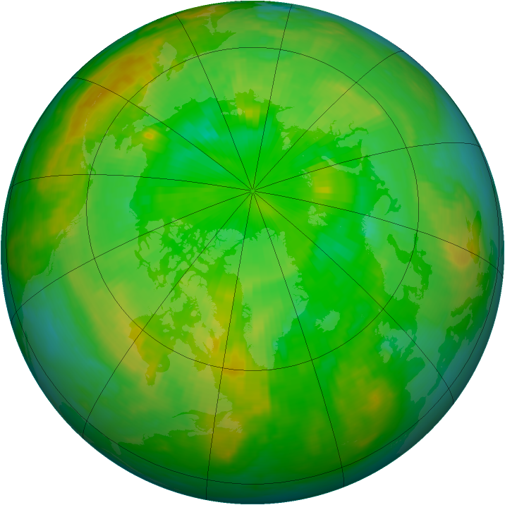 Arctic ozone map for 27 June 1986